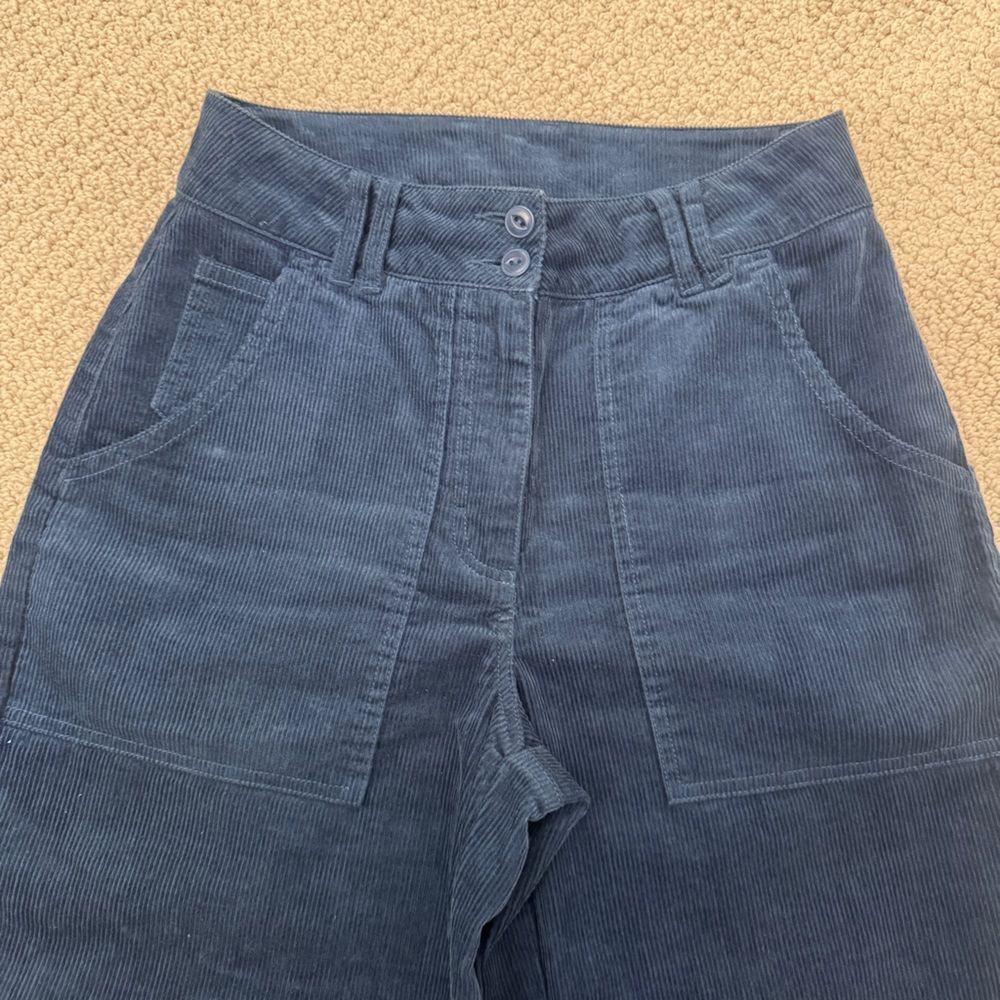 Poetry Hemp Blend Corduroy Workwear Pants Blue Carpenter Style | US 2 - Picture 4 of 8